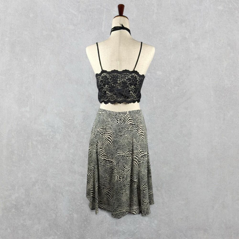 Vintage Liz Claiborne Petite 100% Silk Zebra Print Skirt - Picture 4 of 6